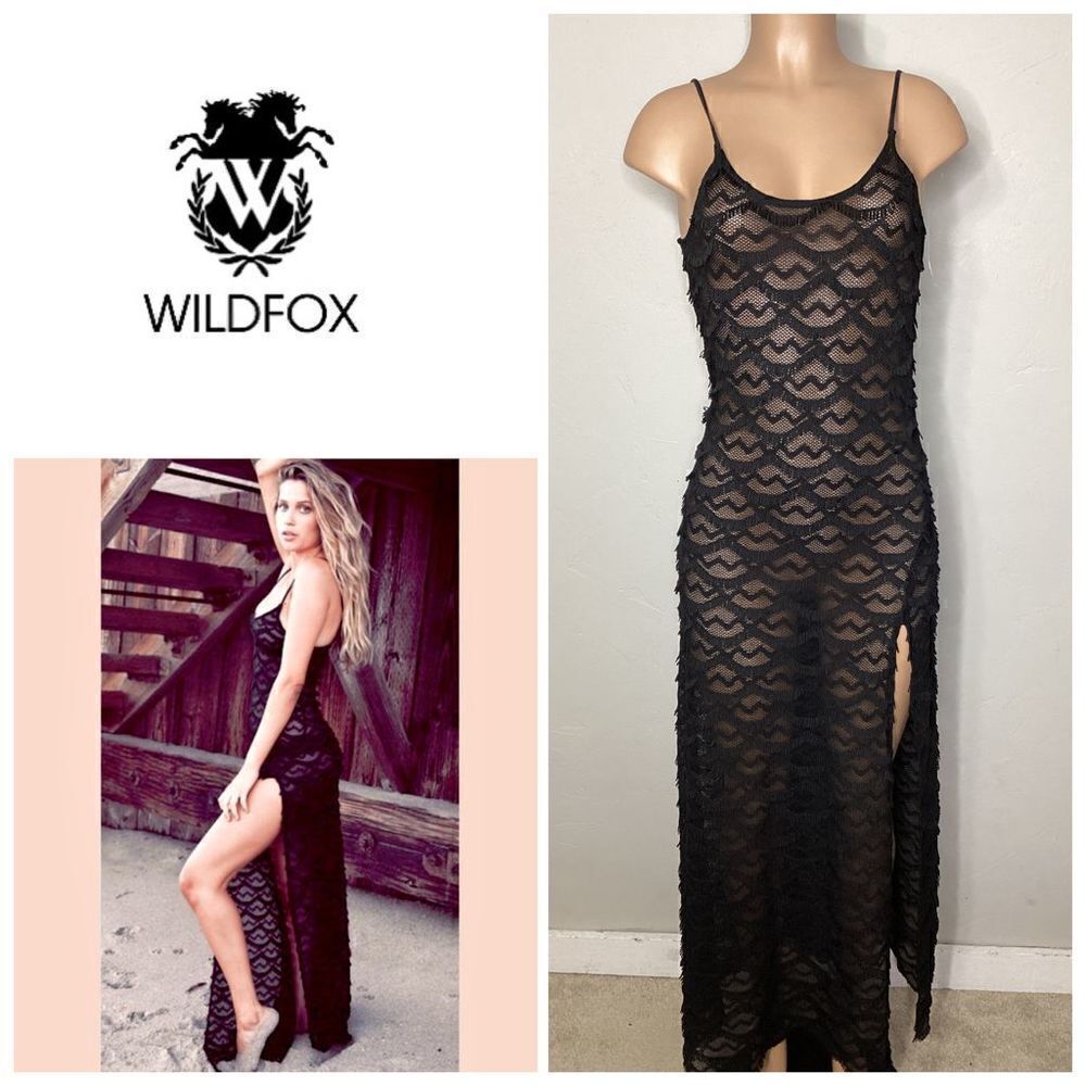 New. WILDFOX black eyelash maxi coverup. L but RUNS SMALL. retails $136